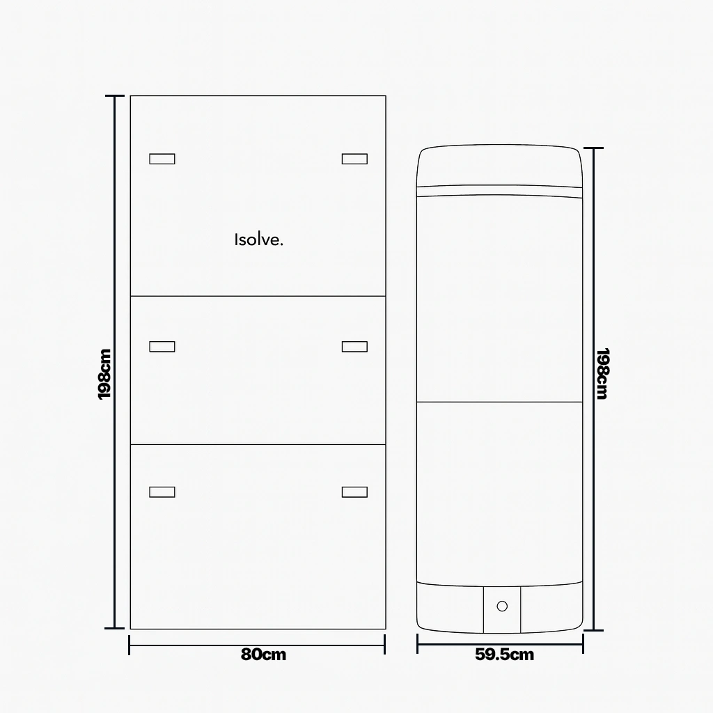 CAD drawing of the isolve.air climate system